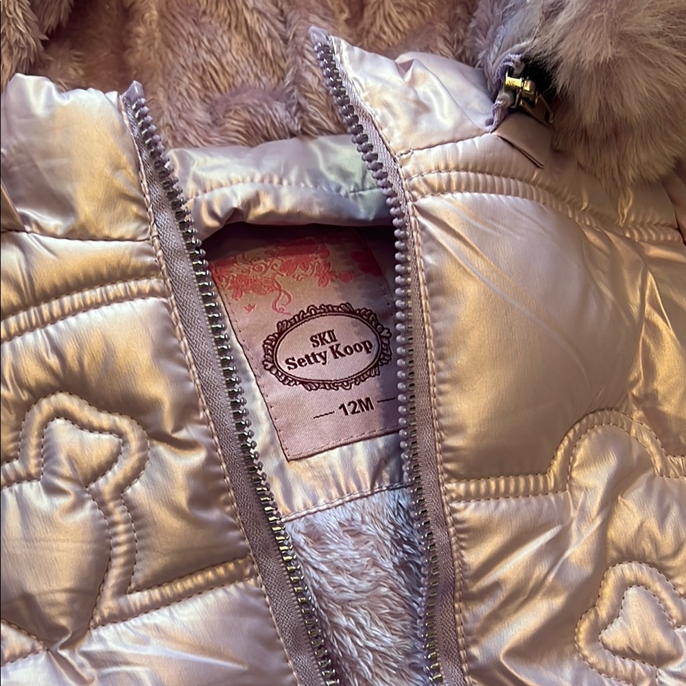 Serty Koop Lilac Puffer Coat with Faux Fur 12 months fashion jacket purple NWT - Picture 4 of 11